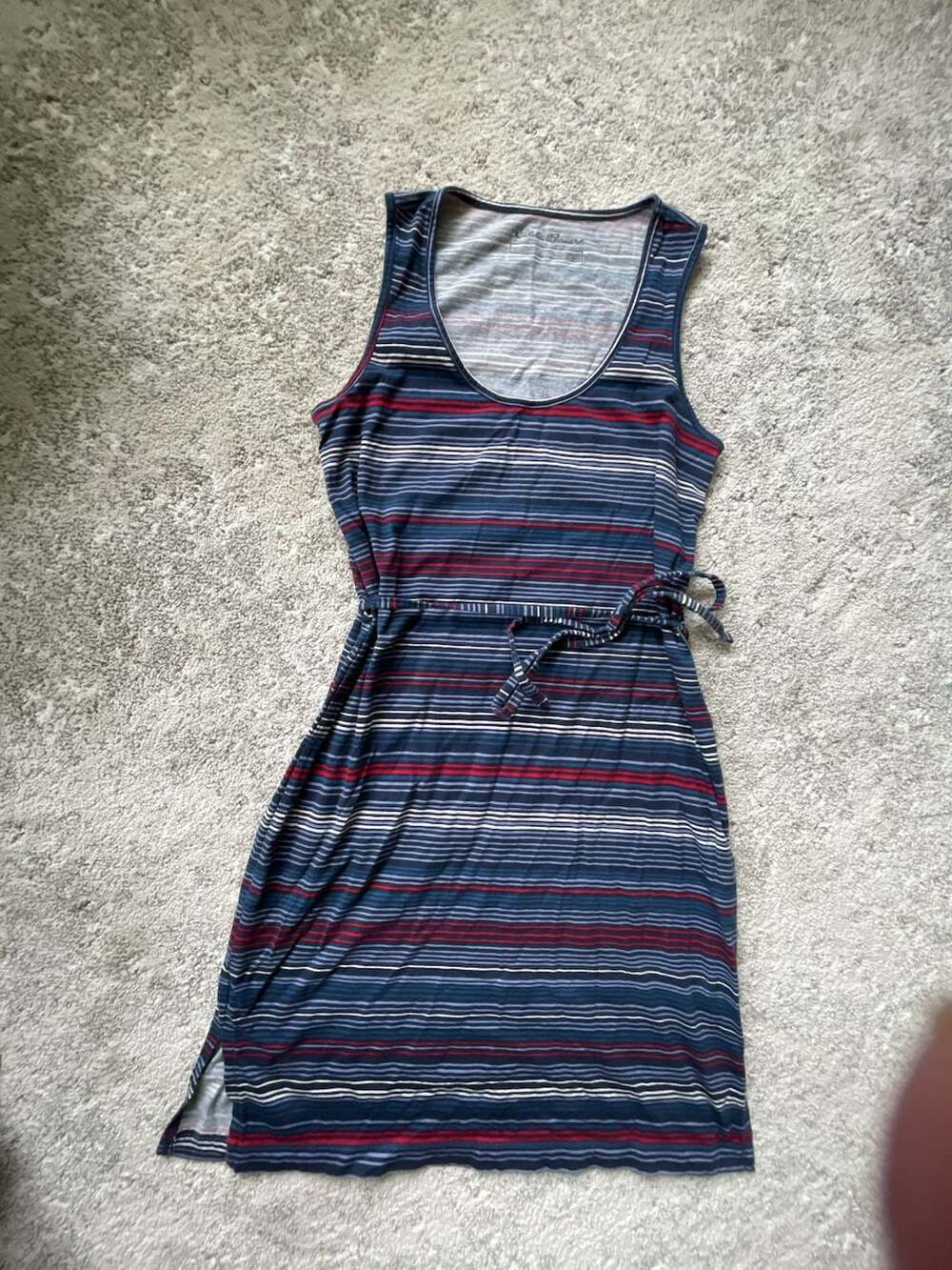 Eddie Bauer Women's Sleeveless Striped Tank Dress with Drawstring Waist